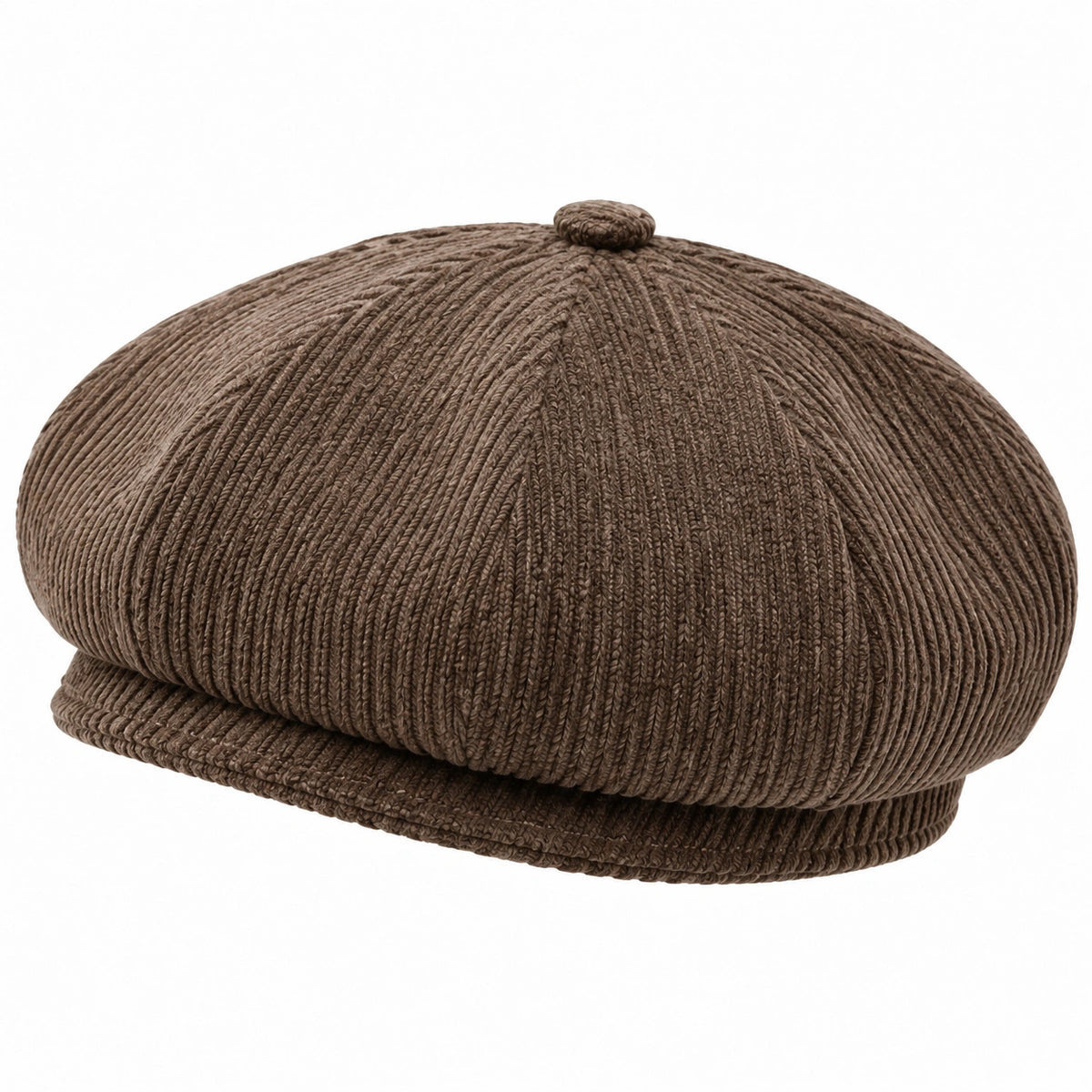 Boina unisex talla única de pana marrón - estilo clásico