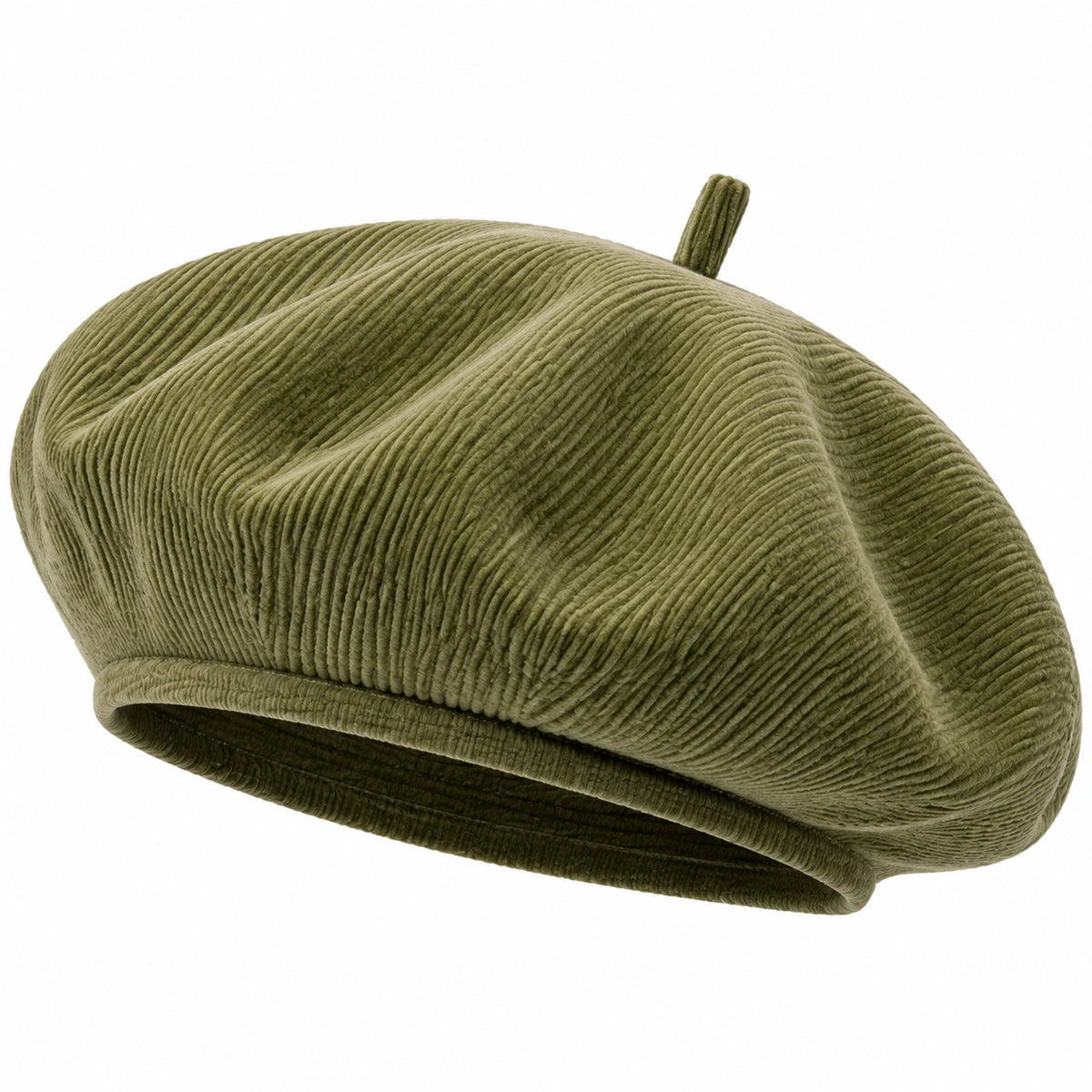 Boina de pana talla única verde oliva - estilo casual
