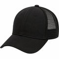 Gorra de béisbol talla única de tejido negro con malla transpirable