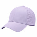 Gorra de béisbol talla única de tejido lila con visera curva y panel perforado
