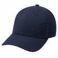 Gorra de béisbol talla única de tejido azul marino con visera curva y panel perforado