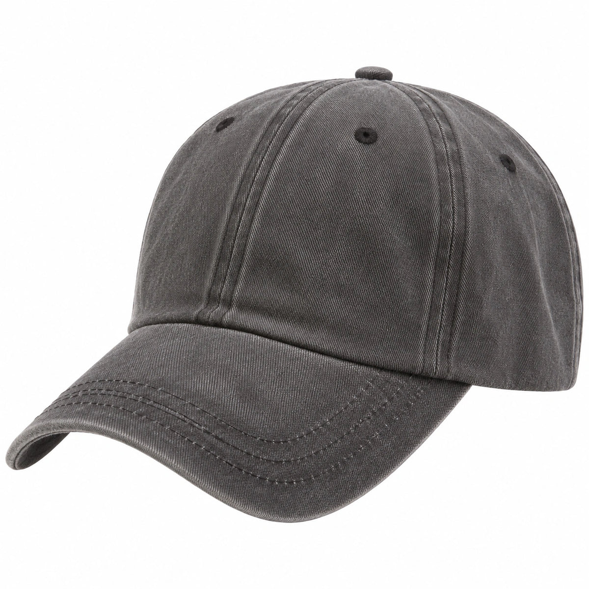 Gorra de béisbol talla única de algodón gris oscuro con visera curva estilo casual