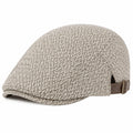 Gorra plana talla única de tejido gris y beige con cierre ajustable - estilo clásico