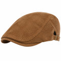Gorra plana talla única de pana marrón ajustable estilo clásico