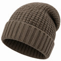 Gorro de punto talla única marrón de canalé estilo holgado