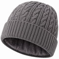 Gorro de punto gris de talla única con forro suave para uso diario