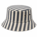 Sombrero bucket talla única de tejido azul marino y crema a rayas - ala ancha transpirable
