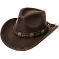 Sombrero vaquero talla única marrón de material sintético estilo western