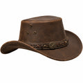 Sombrero vaquero talla única marrón efecto cuero para uso diario estilo western