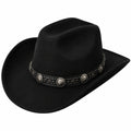 Sombrero vaquero talla única negro de fieltro con banda trenzada estilo western