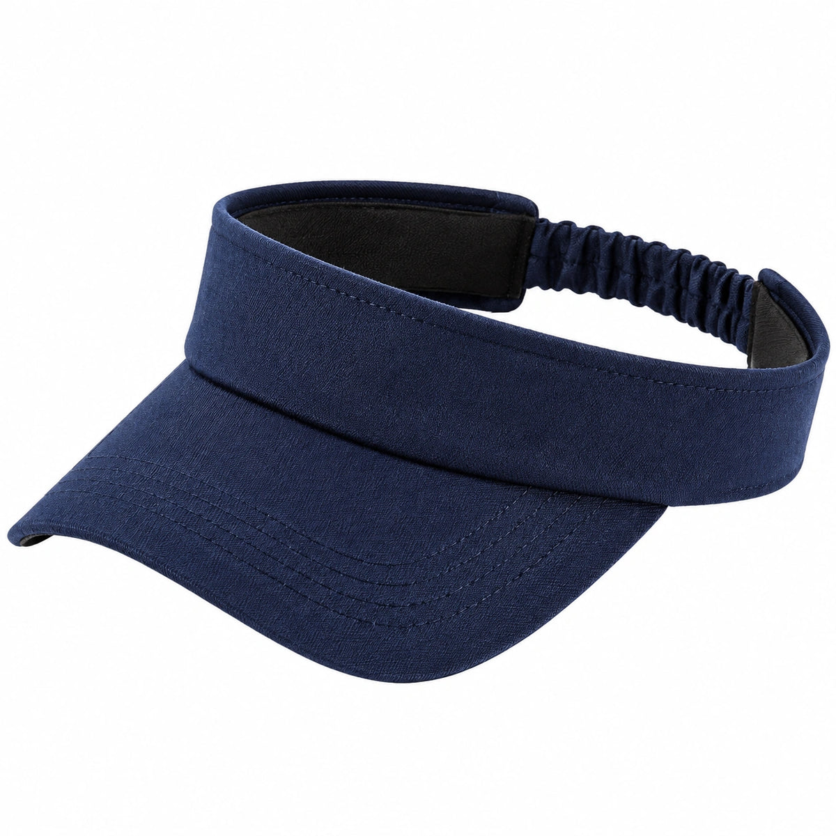 Visera deportiva talla única de tejido azul marino con banda elástica para exterior