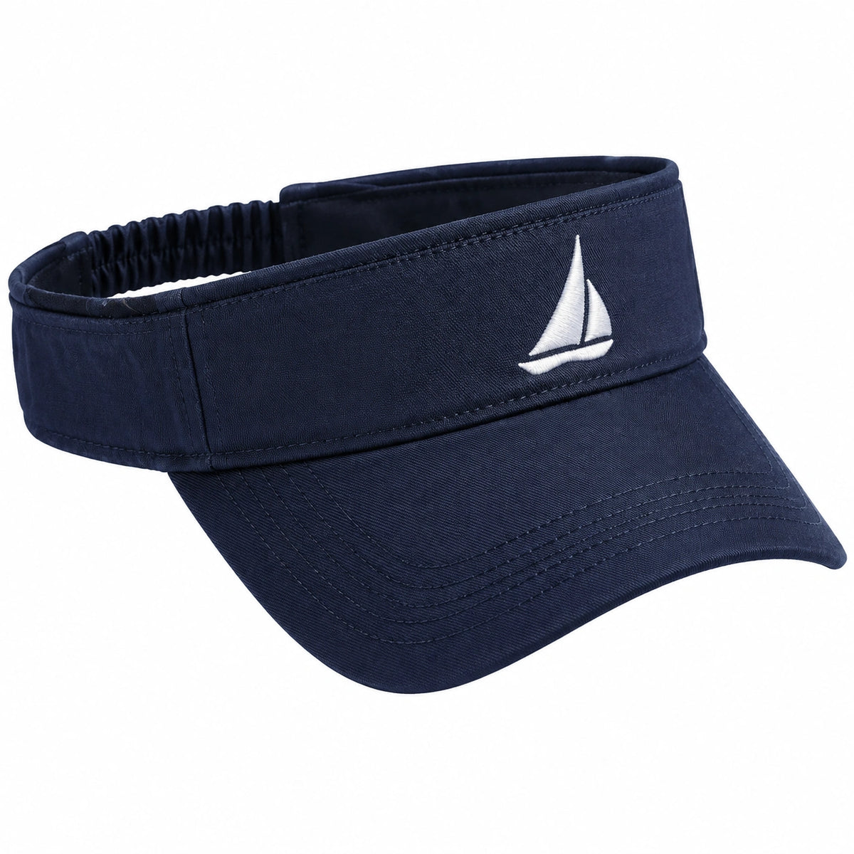 Visera ajustable talla única de tejido azul marino para exterior estilo náutico