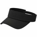 Visera deportiva talla única de tejido negro con banda elástica para exterior
