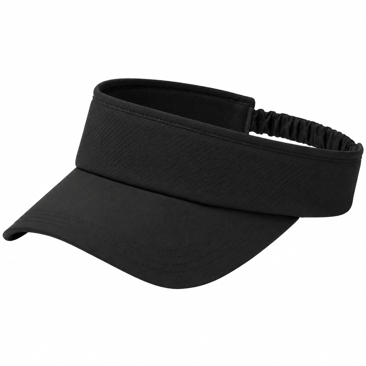 Visera deportiva talla única de tejido negro con banda elástica para exterior
